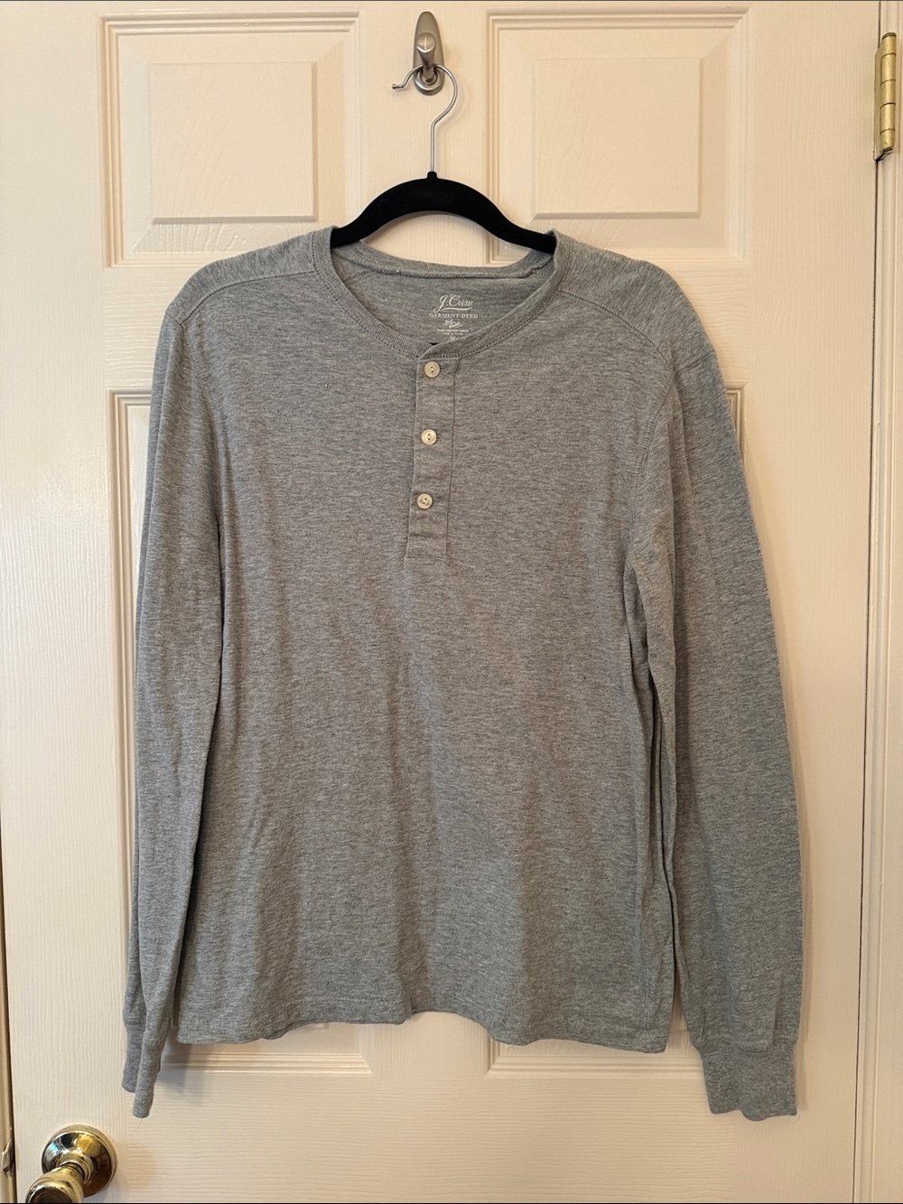 J. Crew Men's Light Gray Long-Sleeve Henley